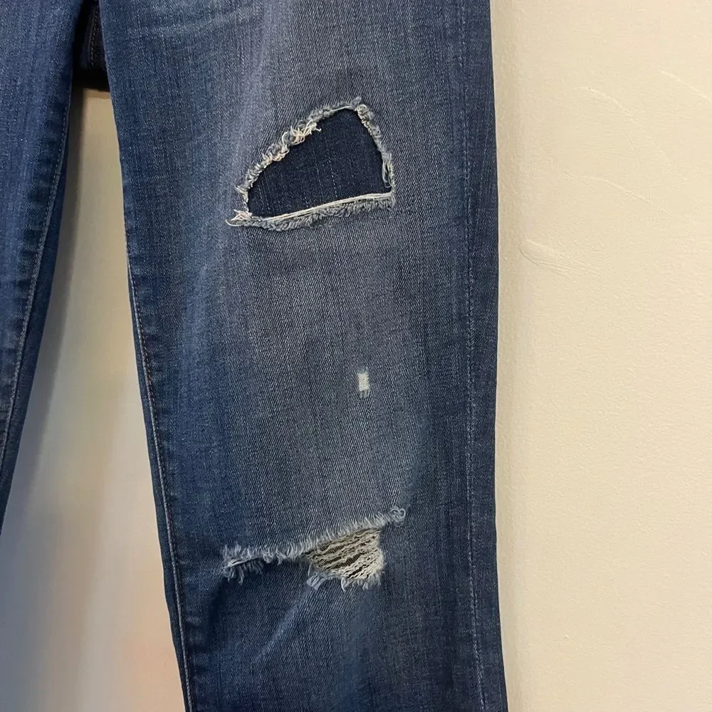 J. Crew Dark Blue Distressed Skinny Jeans Women’s 26/ 2 or 4